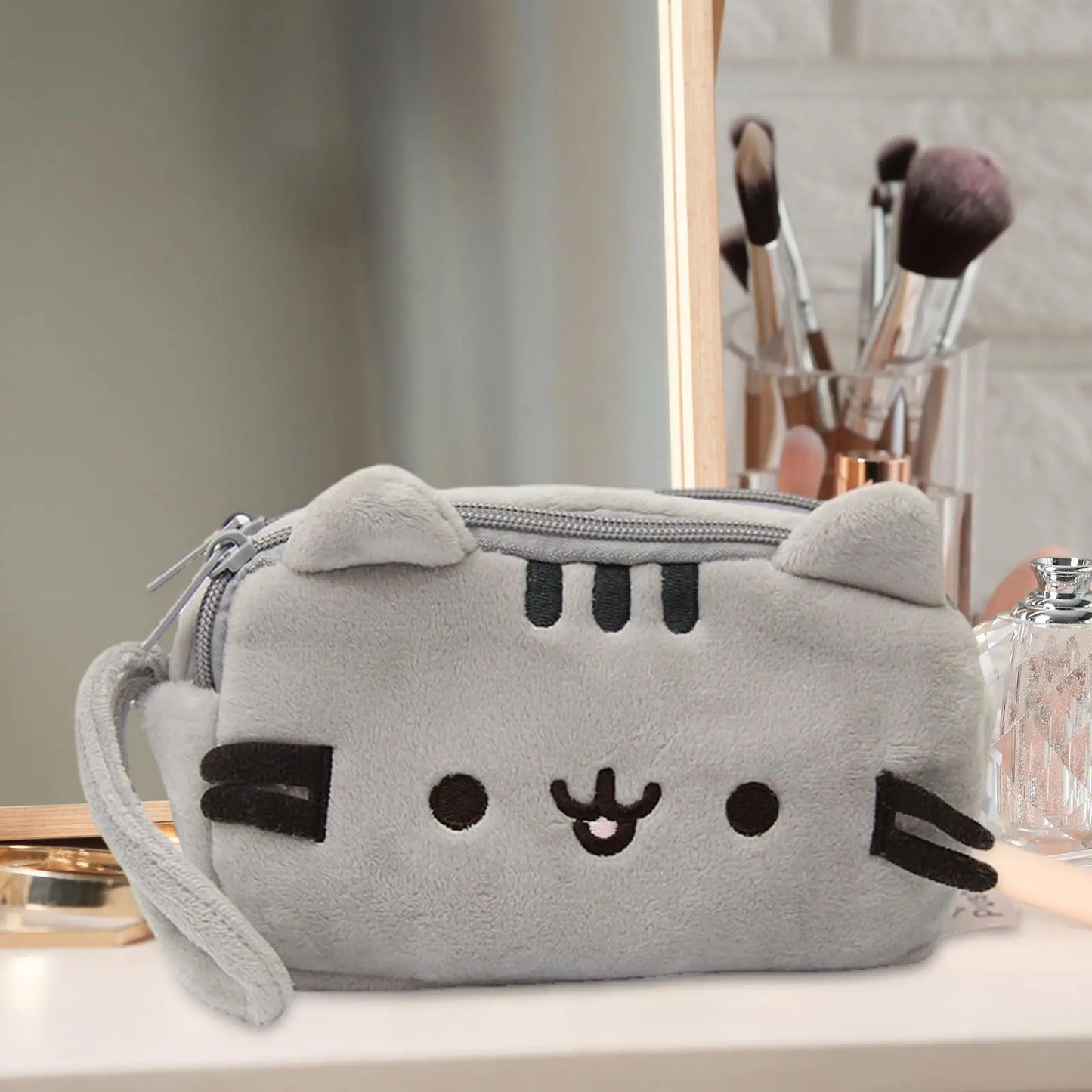 Plush Pencil Case Pencil Bag Makeup Bag Storage Pouch Cute Cat Cosmetic Bag