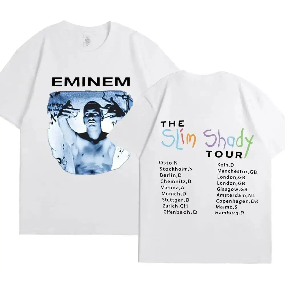 Eminem Graphic Print T Shirt Hip Hop Streetwear Rock T Shirt Short Sleeve Fashion Casual Crew Neck Plus Size T Shirt Women