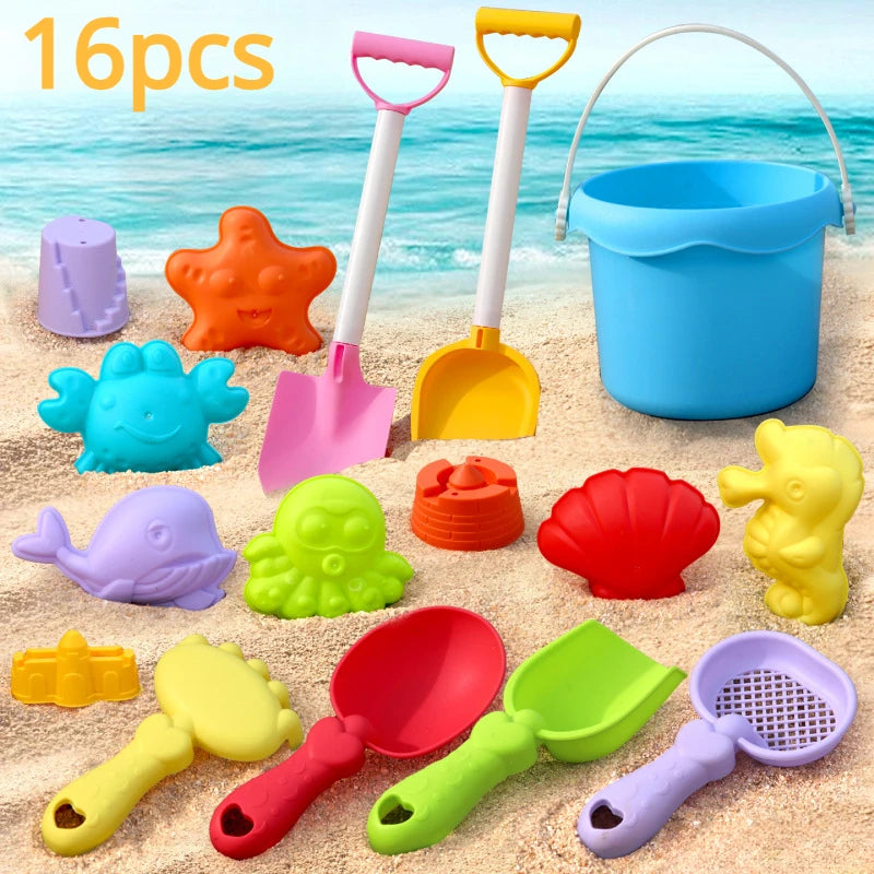 Mini Children's Beach Toy Set Baby Playing In Water And Beach Large Sand Shovel Beach Bucket Sand Digging Tool Toy Random Color