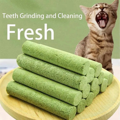 Cat Grass Teeth Grinding Stick Cat Grass Sticks Natural Grass Molar Rod Pet Snacks Hairball Removal Cat Teeth Cleaning Stick