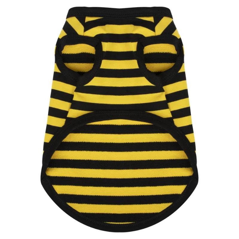 1Pc Summer Dog Clothes for Small Medium Dogs Pet Stripe Cotton Sweatshirt Breathable Puppy Cat Clothing