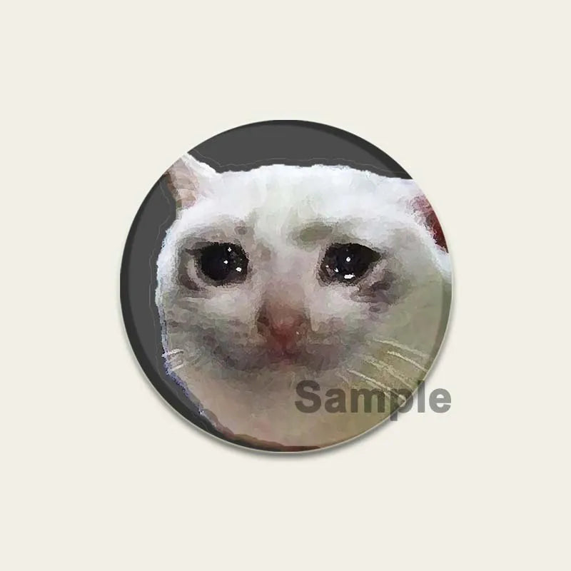 32/44/58mm Funny Cute Cat Badge Round Creative Brooches Fashion DIY Backpack Jewelry Accessory Gifts HD Print Handmade Pins