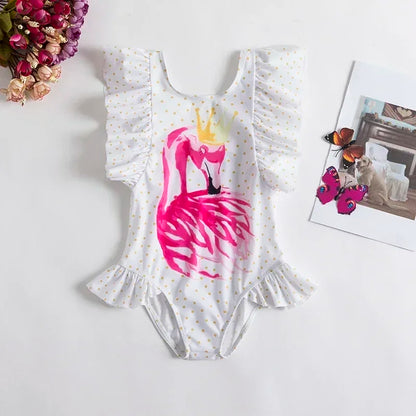 Baby Girls One-piece Swimsuit 1-5Yrs Toddler Kids Swimwear Bikini Flower Girls Summer Beachwear Backless Children Bathing Suit