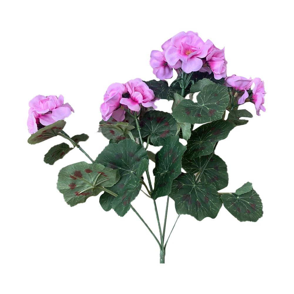 Outdoor Artificial Geranium And Rhododendron Bushes, High-Quality UV Resistant Artificial Flowers, Home And Garden Decoration