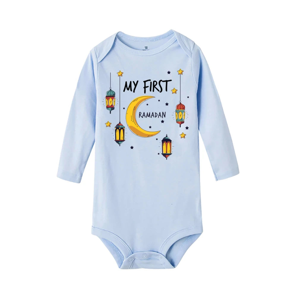 My First Ramadan Baby Romper Long Sleeve Print Infant Bodysuits Ramadan Newborn Jumpsuits Islamic Muslim Festival Clothing