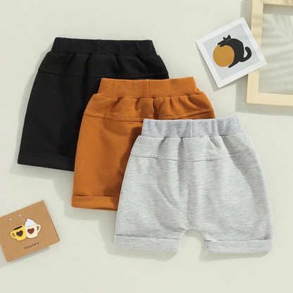 Kids Toddler Boy 3 Pack Shorts Set Casual Solid Loose Drawstring Shorts Sweatpants Athletic Workout Sport Pants Shorts