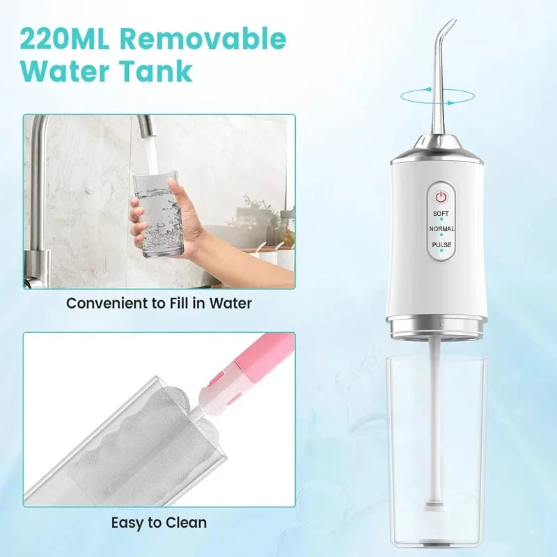 MIJIA Smart Electric Oral Irrigator Water Flosser 4 Jets 3 Modes USB Charging Water Jet Irrigator Dental Teeth Cleaner