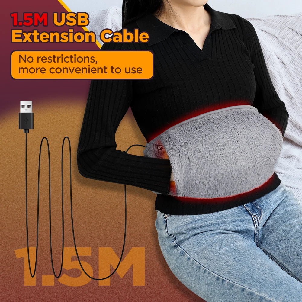 Electric Heating Belt Hand Warmer Winter Heater Waist Warmers Hot Compress Abdominal Lumbar Uterus Warming Pad USB Charging