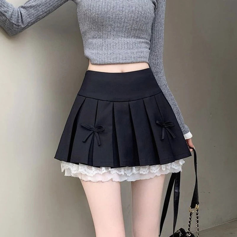 Korean Style Fashion Sweet High Waist College Style Pleated Skirt For Women