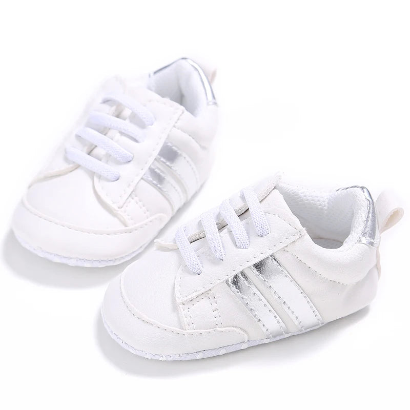 Toddler Baby Girl Shoes 0 to 3 6 9 12 18 24 Months Casual Cute Gold White Baby Boy Shoes First Walkers Soft Crib Shoes Infantil