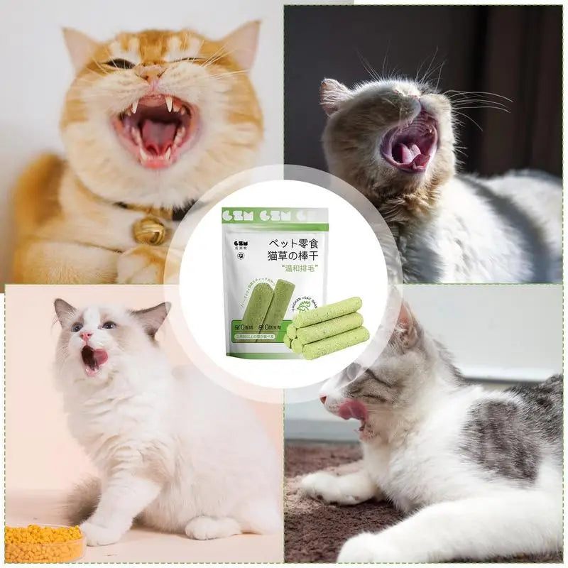 Cat Grass Teeth Grinding Stick Cat Grass Sticks Natural Grass Molar Rod Pet Snacks Hairball Removal Cat Teeth Cleaning Stick