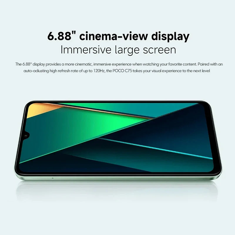 POCO C75 Global Version Helio G81-Ultra Xiaomi HyperOS 50MP AI dual Camera 5160mAh Battery NFC 6.88'' 120Hz Display