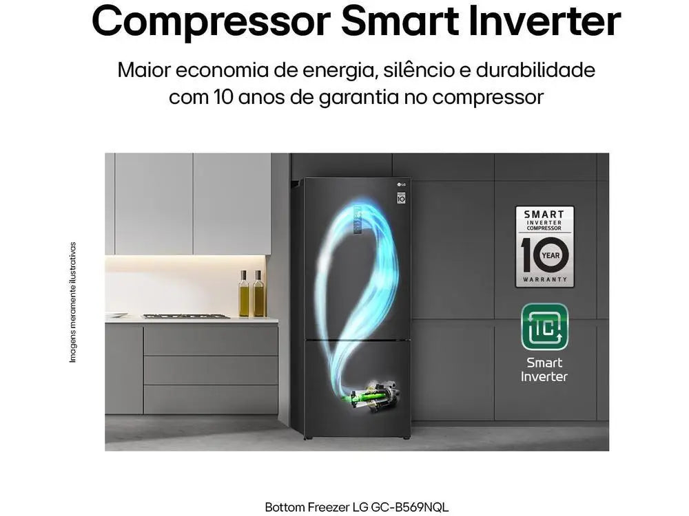 LG Frost Free Smart Black Refrigerator/Cooler-220V