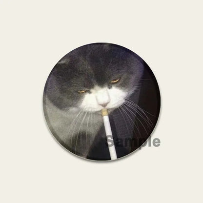 32/44/58mm Funny Cute Cat Badge Round Creative Brooches Fashion DIY Backpack Jewelry Accessory Gifts HD Print Handmade Pins