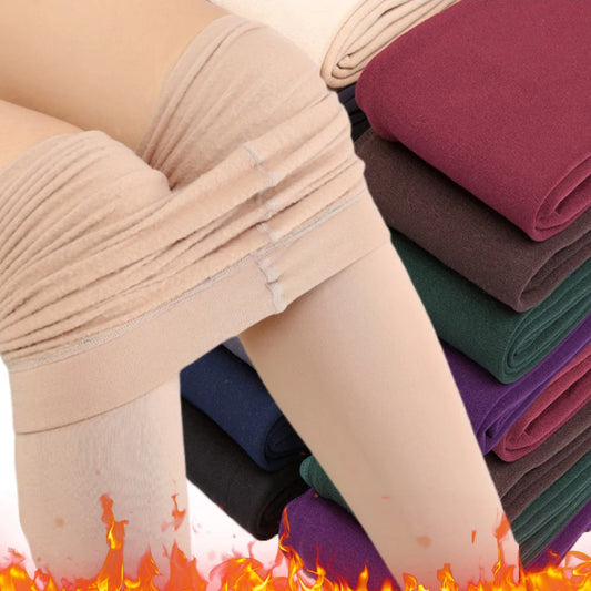 New Women Winter Thermal Leggings Warm High Waist Slim Thicken Velvet Tight Pants Pantyhose Fleece Stretchy Leggings Stockings