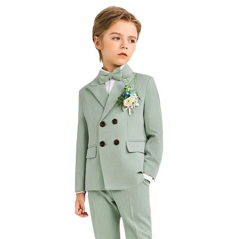 Children Light Green Piano Party Dress Kids Formal Ceremony