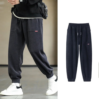 2024 New Autumn Winter Corduroy Sweatpants Men Baggy Joggers Fashion Streetwear Loose Casual Harem Pants Plus SIze 8XL