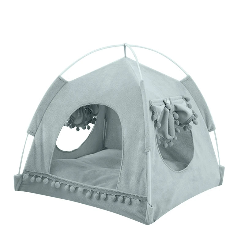 Breathable Cat Dog Litter Tent Kennel Foldable Universal Indoor Teepee Pet House Breathable Puppy Tent Bed Dog Supplies