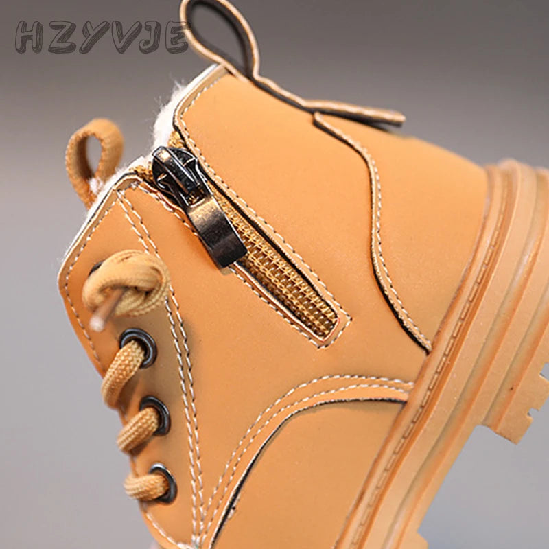 New Children's Fashion Boots Winter Thickened Boys Girls' Anti Slip