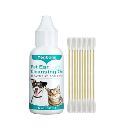 30ml Dog Ear Cleaning Remove Mites Cat Ear Deodorant Oil Soothe Discomfort Cat Ear Wash Set Anti-ticks for Pet Cleaning Supplies