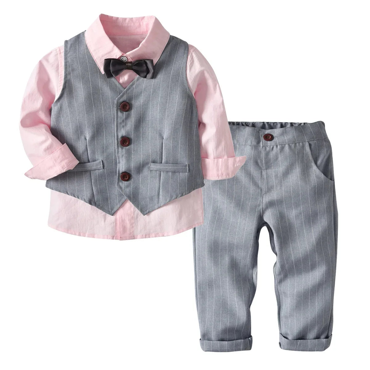 Boys Suits Clothes For Wedding Formal Party clothes Striped Baby Vest Shirt Pants Kids Boy Outerwear Clothing Set