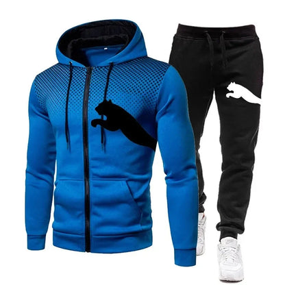 Autumn/Winter menswear Jogging street sportswear two-piece Fashion designer clothing zipper hooded jacket + pantsuit