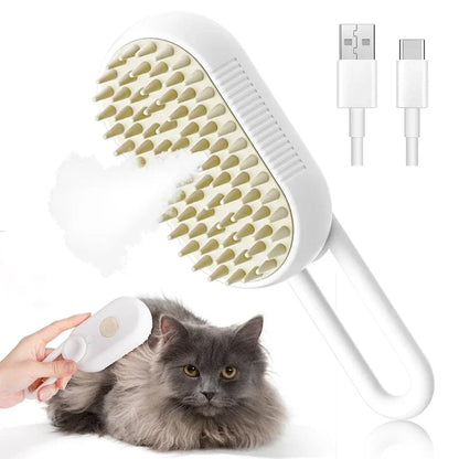 3-in-1 Dog Hair Cat Hair Brush Electric Pet Cleaning Brush Steam