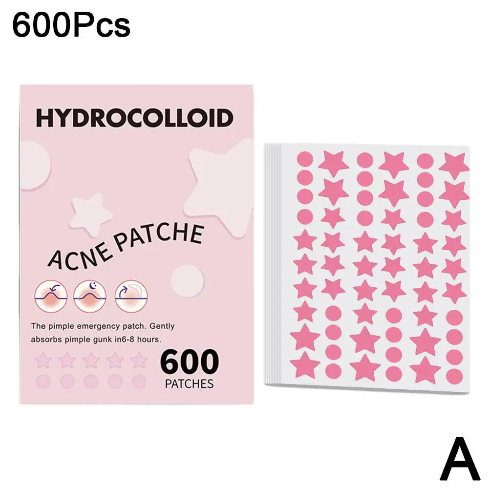 600pcs Large Size Star Acne Patch Mild Non-irritating Lightens Acne Hydrocolloid Acne Sticker For Blackheads Closed Comedones