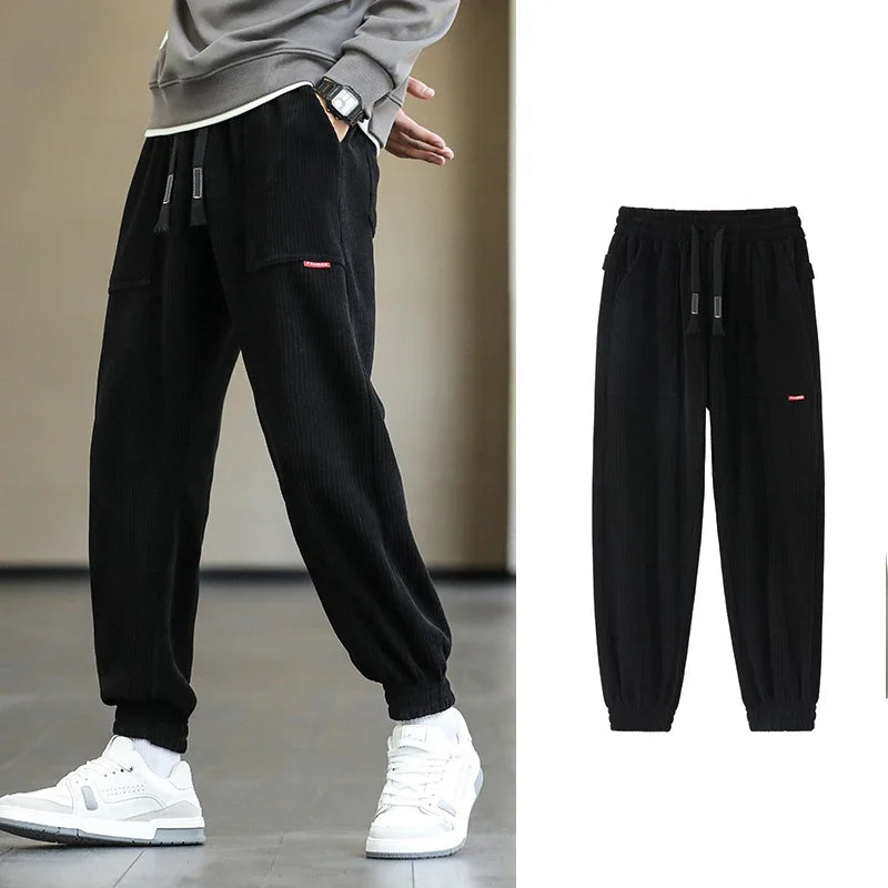 2024 New Autumn Winter Corduroy Sweatpants Men Baggy Joggers Fashion Streetwear Loose Casual Harem Pants Plus SIze 8XL