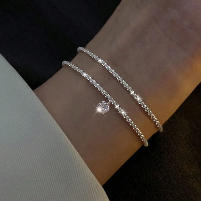 925 Sterling Silver Fashion Color Sparkling Adjustable Bracelets for Women Elegant Fine Bracelet New Wedding Party Jewelry Gifts