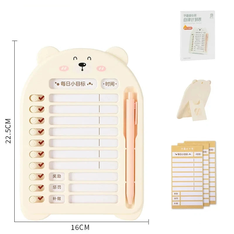 Reusable Chore Chart Planning Board Portable Memo Checklist Board for Kids Detachable Plastic Daily Task Schedule Reminder Chart