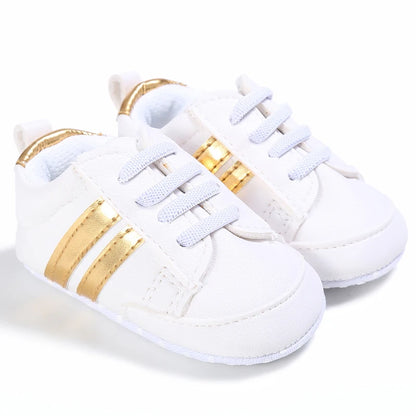 Toddler Baby Girl Shoes 0 to 3 6 9 12 18 24 Months Casual Cute Gold White Baby Boy Shoes First Walkers Soft Crib Shoes Infantil