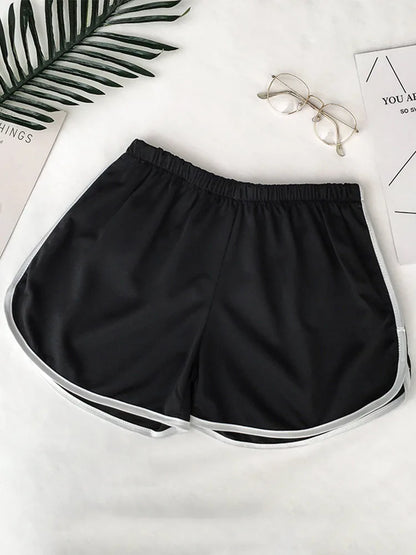 2024 Simple Women Casual Shorts Patchwork Body Fitness Workout Summer Shorts Female Elastic Skinny Slim Beach Egde Short Hot