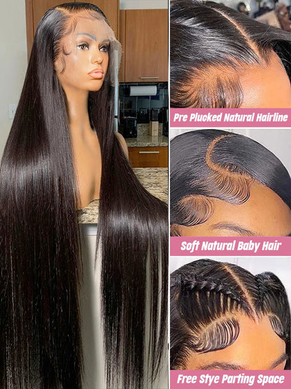 30 Inch 13x4 Bone Straight Lace Front Wig 360 Full Lace Human Hair Wigs For Women 13x6 Hd Brazilian Pre Plucked Lace Frontal Wig