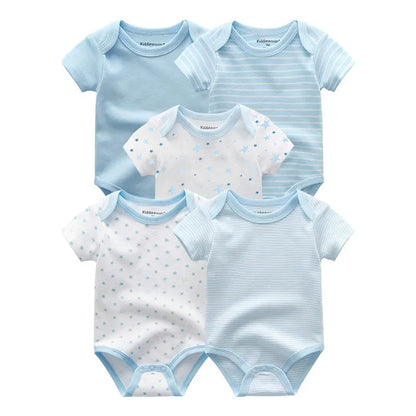 aple Leaf Print Baby Short sleeved jumpsuit 5-piece set Baby Boys Outgoing Clothing Baby Full Moon Clothing 100% Cotton