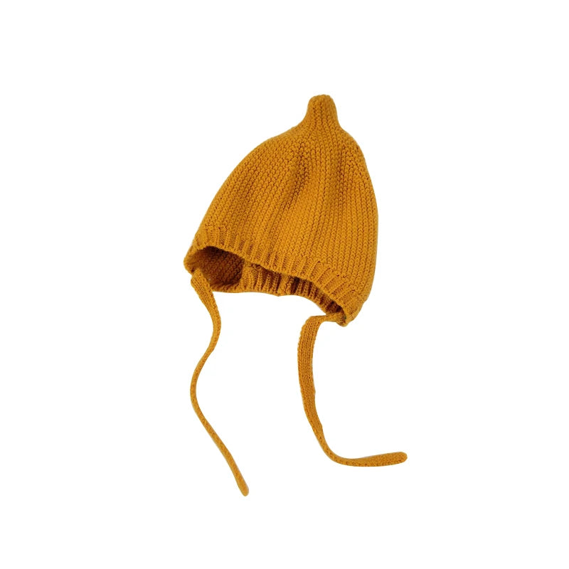 Cute Solid Color Baby Hat Winter Warm Knitted Toddler Girl Cap Bonnet Newborn Infant Boys Ear Protection Hat Beanie Gorras