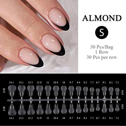 30Pcs French Gradient Short Ballet Nails Simple Nude Color False Nails Coffin Fake Nail Press On Nails Full Cover Nails