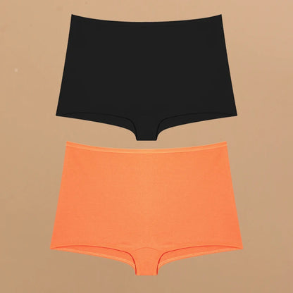 2pcs Women's Cotton Boxers Panties Female Seamless Sports Boyshorts Underwear Female Solid Soft Lingerie Safty Shorts XS-XL 2024