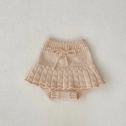 INS Spring and Autumn Fashion Net Red Infant and Toddler Girl Baby Foreigner Stripe Knitted Coat+Knitted Skirts Two Piece Set