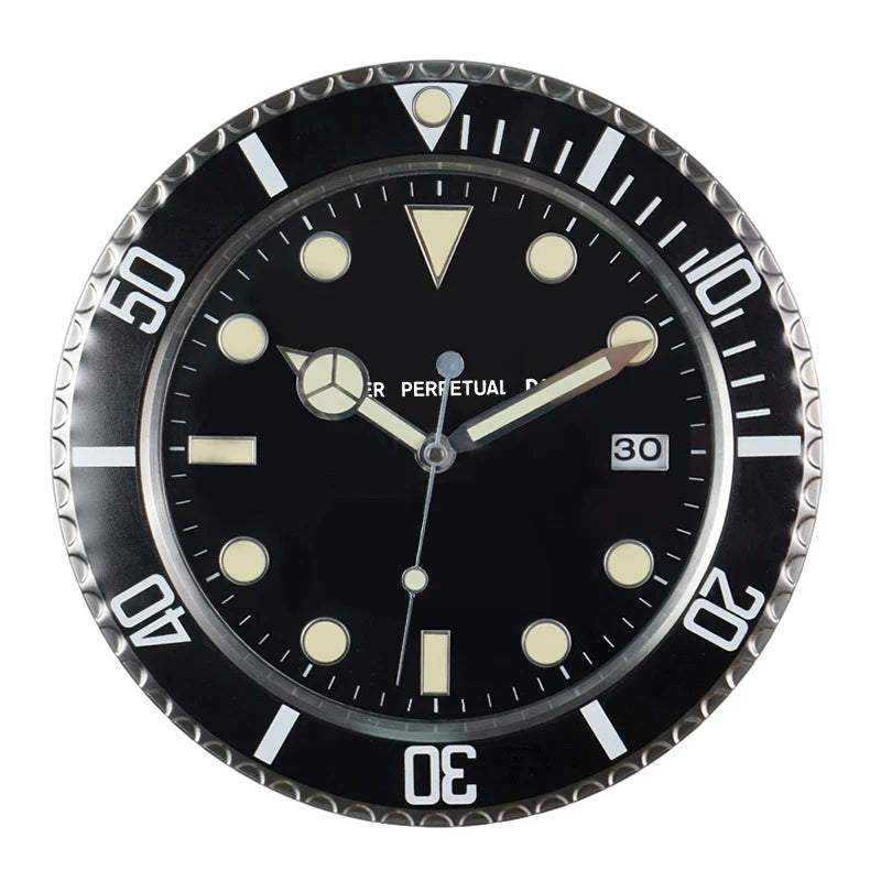 34cm Luxury Creative Wall Clock Modern Metal Design Art Wall Clock Home Large Digital Luminescent Bedroom Decoration Clock