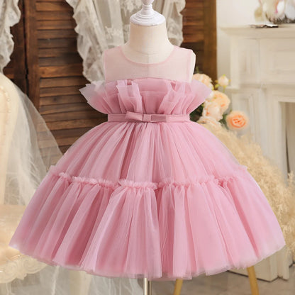 Baby Dresses For Girls Kids Wedding Bridesmaid Gown Toddler Tulle Infant Outfits Vestidos 1-5 Year