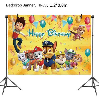 PAW Patrol Birthday Party Decoration Kids Toy Hat Gift Aluminum Foil Balloon Disposable Tableware New Banner Boy Event Supplies