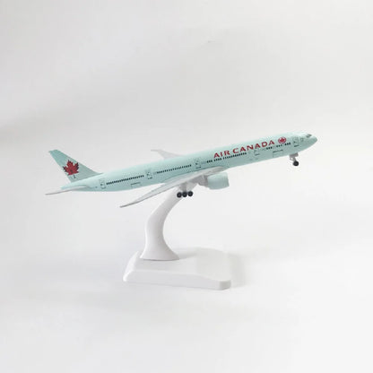 20CM Boeing 777 Air Canada Alloy Airplane Model Toy With Wheel Replica Aircraft Plane Boys for Collectible Display Gift