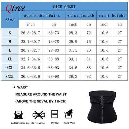 Qtree Waist Trainer for Women Corset Belly Cincher Tummy Control Bustier Shapewear Slimming Body Shaper Neoprene Workout Girdle