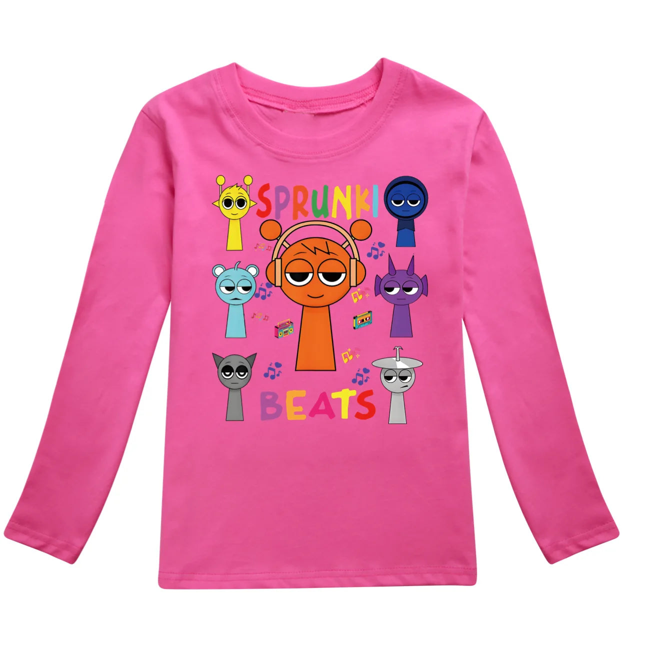 Sprunki Clothes Summer Kids Fashion Horror Game Incredibox Long Sleeve T-Shirt Boys Graphic Tee Baby Girls Tops Child Pullover