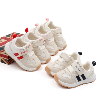 Spring and Autumn Children Sneakers Three Colors Rubber Soled Non-slip Fashion Design Baby Girls Boys Prewalker Shoes BM07