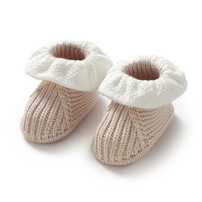 Newborn Baby Shoes Knitted Infant Girl Boy Boots Fashion Ruffles Slip-on Toddler Kid Footwear 0-18M Handmade Clothes Accessories