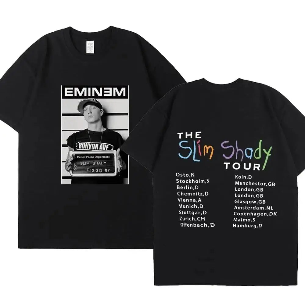 Eminem Graphic Print T Shirt Hip Hop Streetwear Rock T Shirt Short Sleeve Fashion Casual Crew Neck Plus Size T Shirt Women