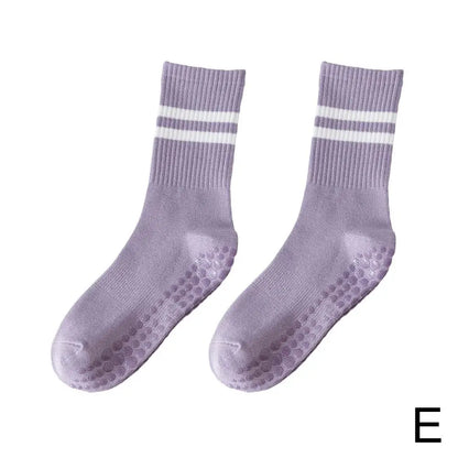 8 Colors Sports Socks Cotton Mid-tube Bottom Professional Non-slip Silicone Indoor Fitness Socks Gym Dance Pilates Yoga Socks