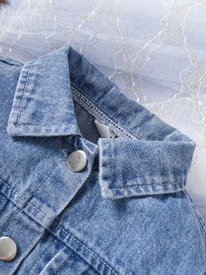 Baby Summer Comfortable Denim Casual Three Piece Set